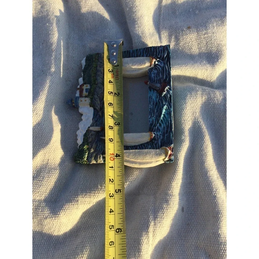 4” new Lighthouse small picture frame‎ sailboat boat ocean sea coastal beach